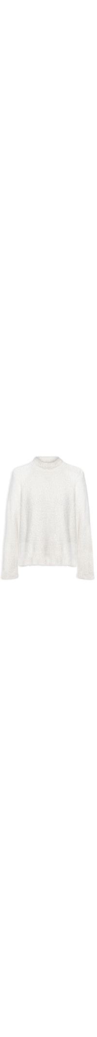 Blusa Feminina Pull Tricot Over Pelinho - Branco