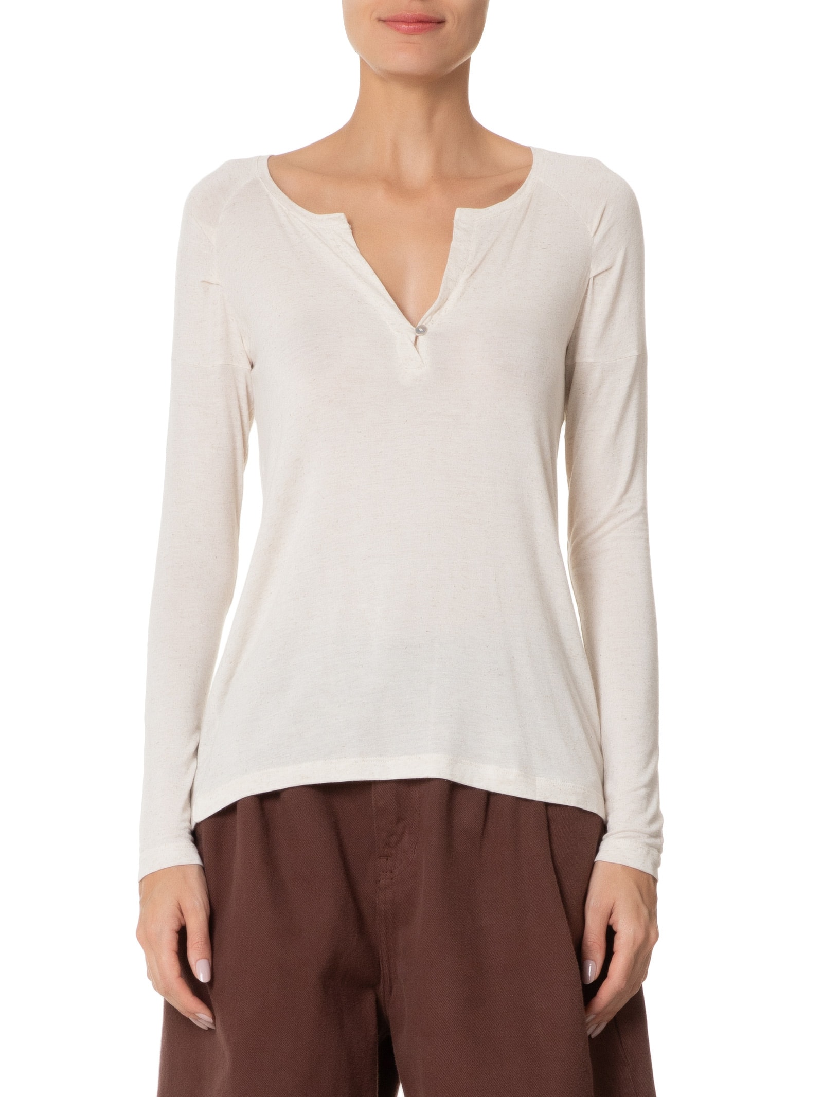 Blusa Feminina Raglan Desconstruída Basic Bege Animale