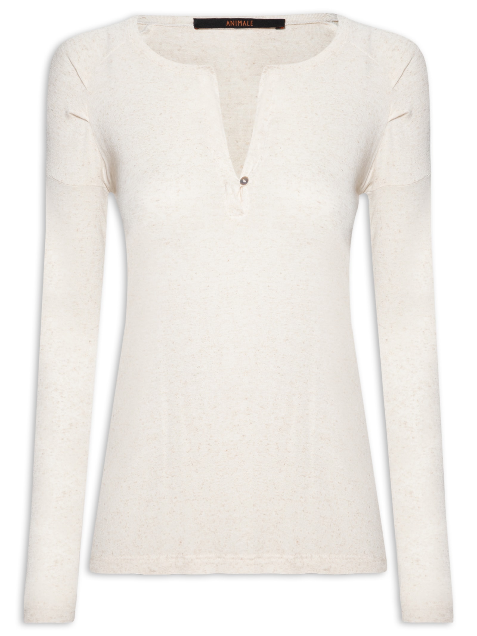 Blusa Feminina Raglan Desconstruída Basic Bege Animale