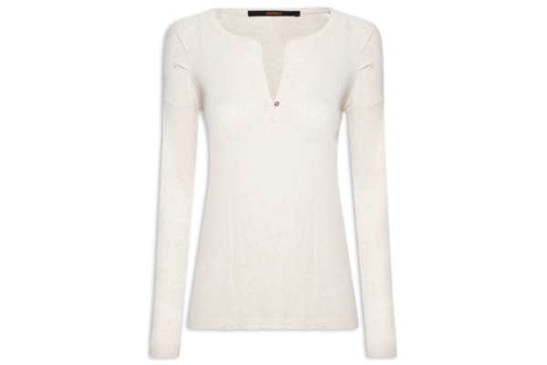 Blusa Feminina Raglan Desconstruída Basic - Bege