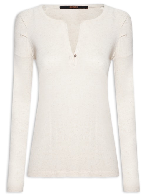 Blusa Feminina Raglan Desconstruída Basic – Bege