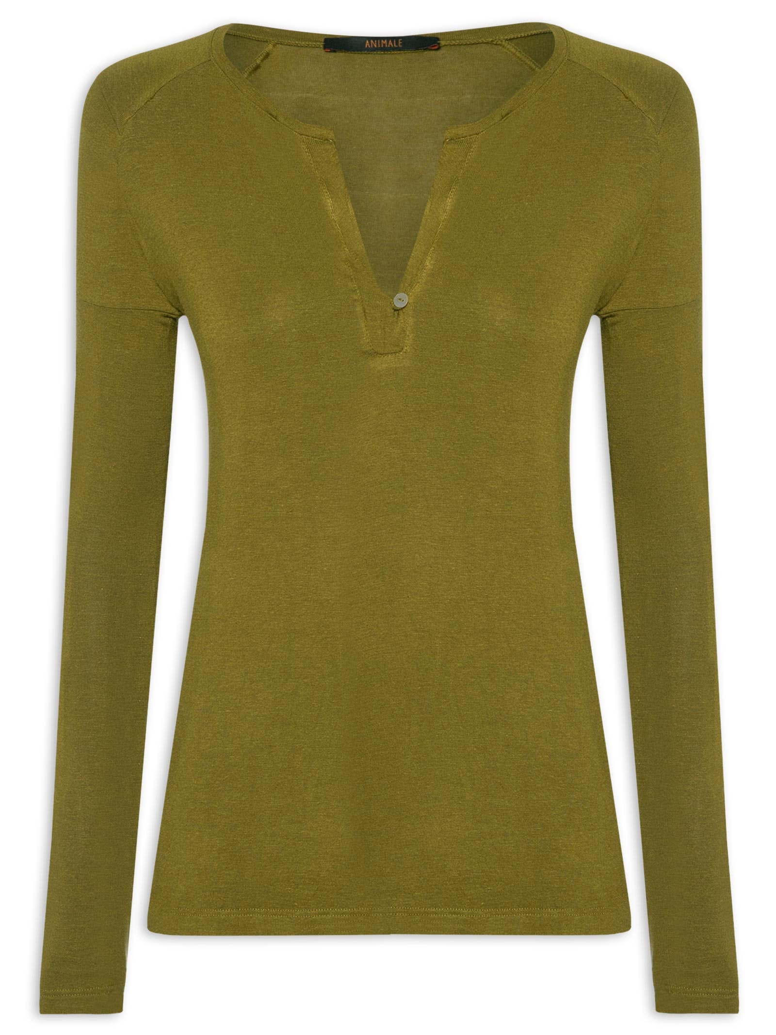 Blusa Feminina Raglan Desconstruída Basic Verde Animale