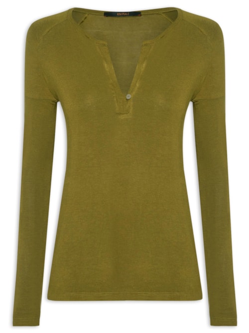 Blusa Feminina Raglan Desconstruída Basic – Verde