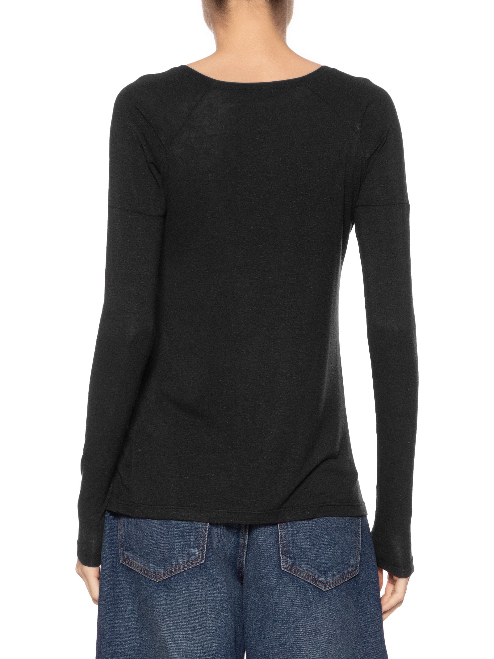 Blusa Feminina Raglan Desconstruída Básica Preto Animale