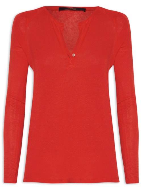 Blusa Feminina Raglan Desconstruída Fiery - Vermelho