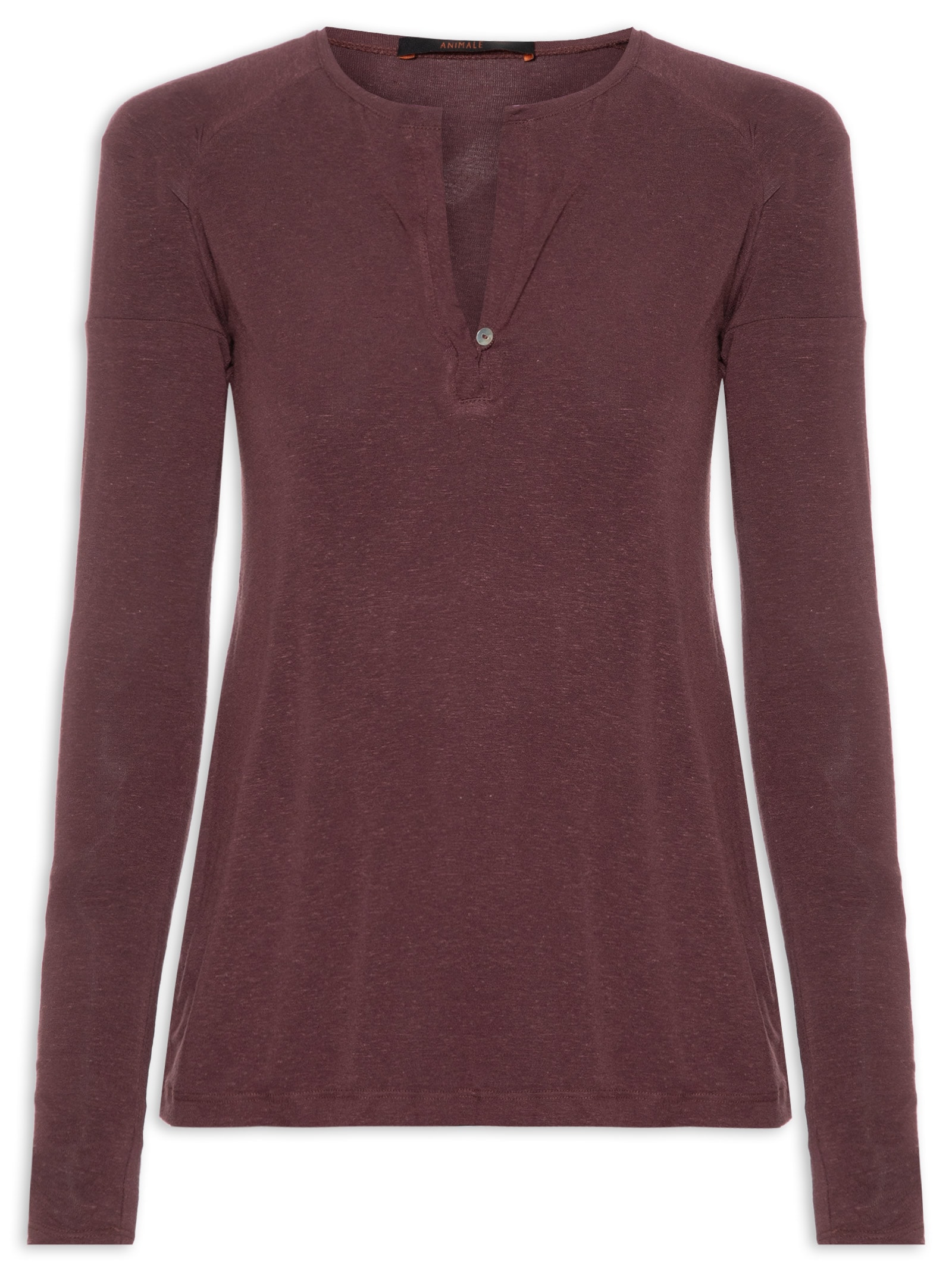 Blusa Feminina Raglan Desconstruída Marrom Animale