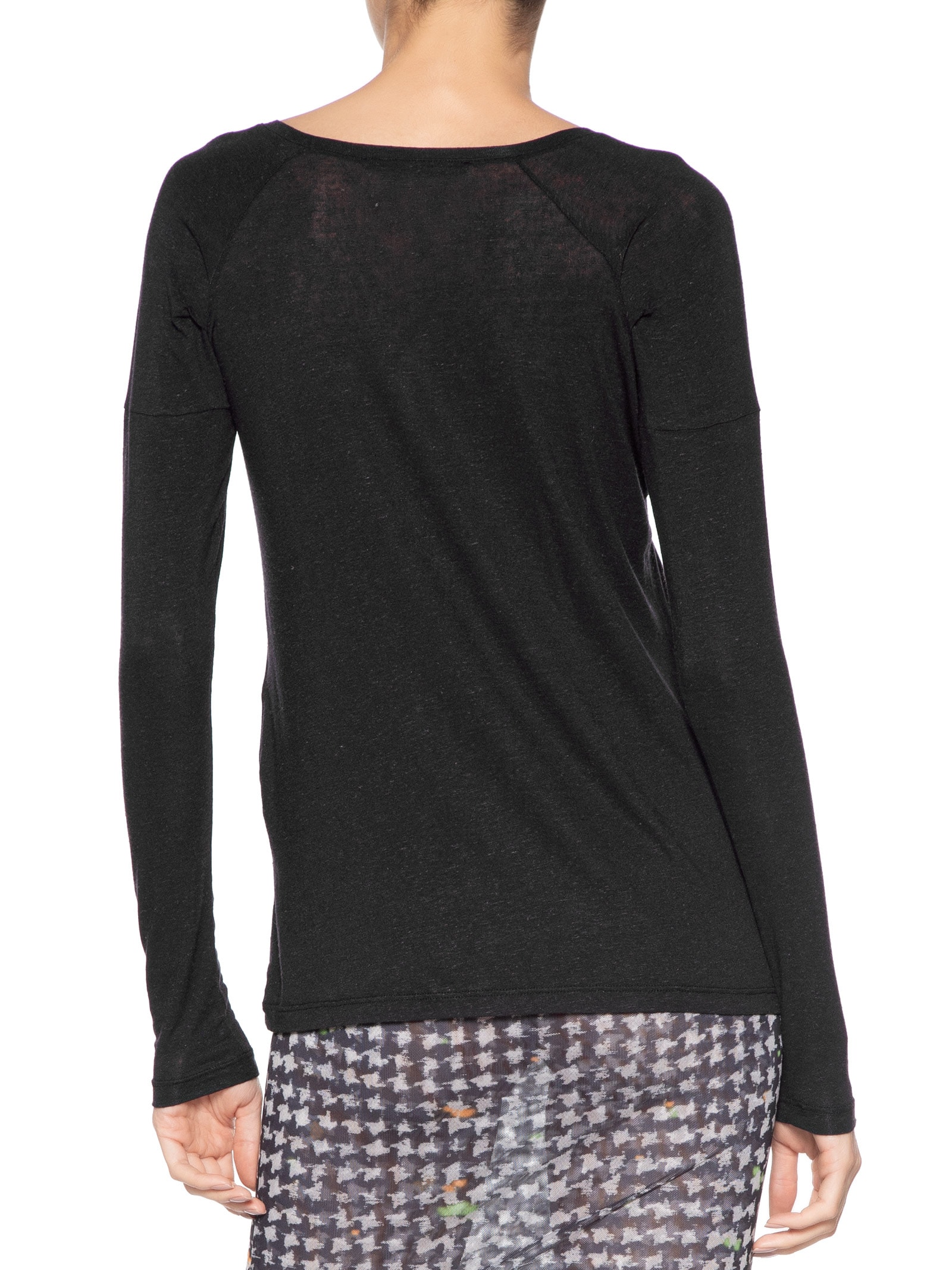 Blusa Feminina Raglan Desconstruída Preto Animale