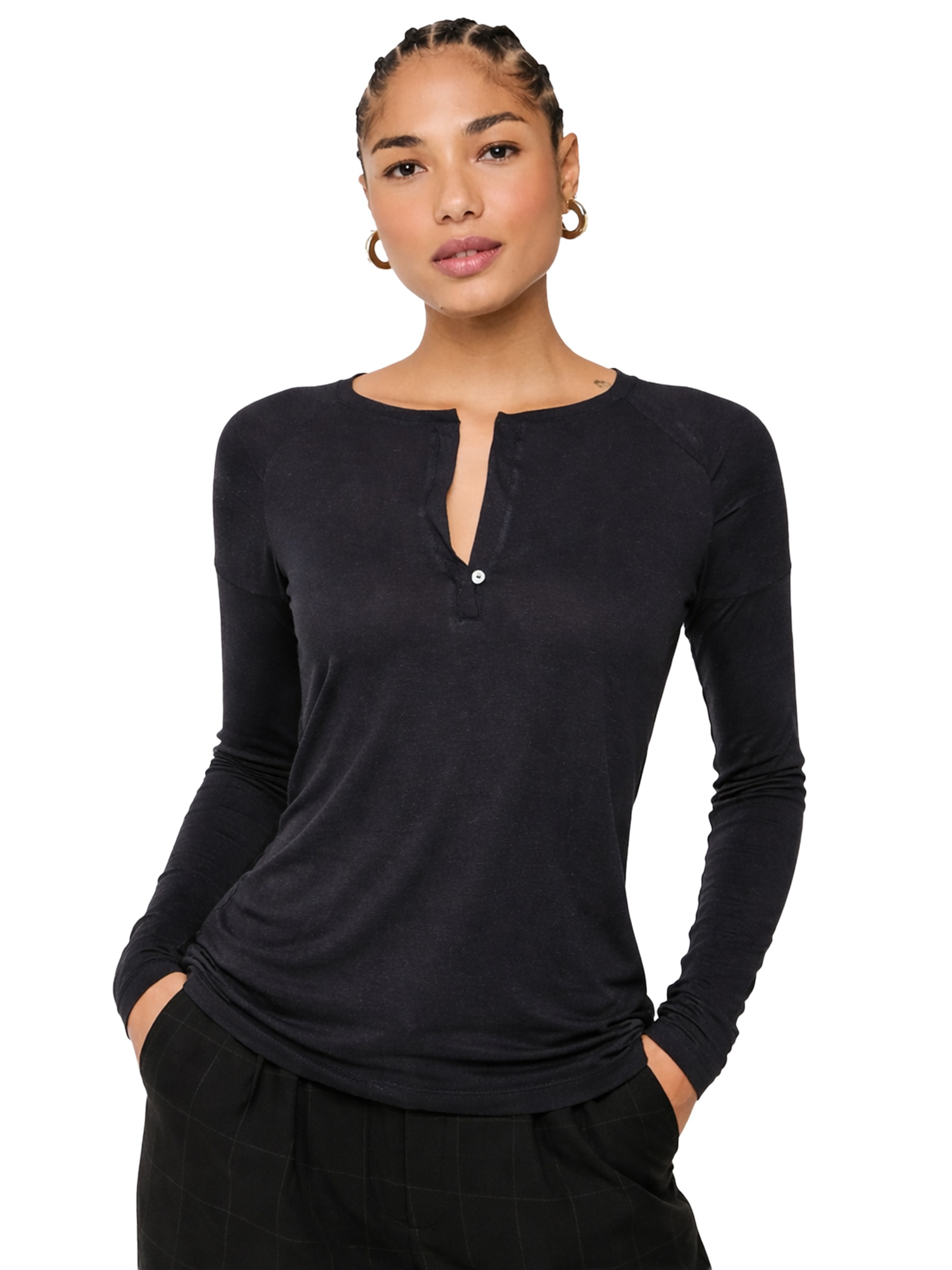 Blusa Feminina Raglan Desconstruída Preto Animale