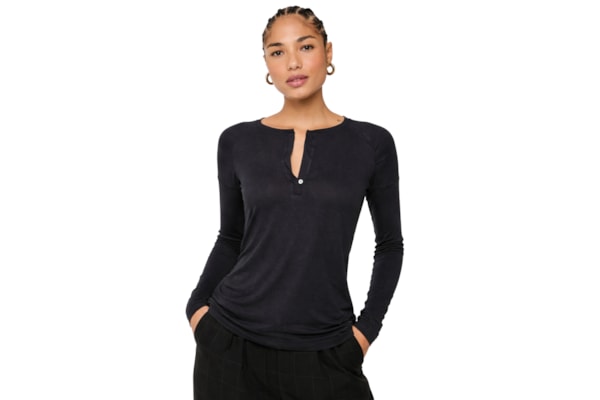 Blusa Feminina Raglan Desconstruída - Preto
