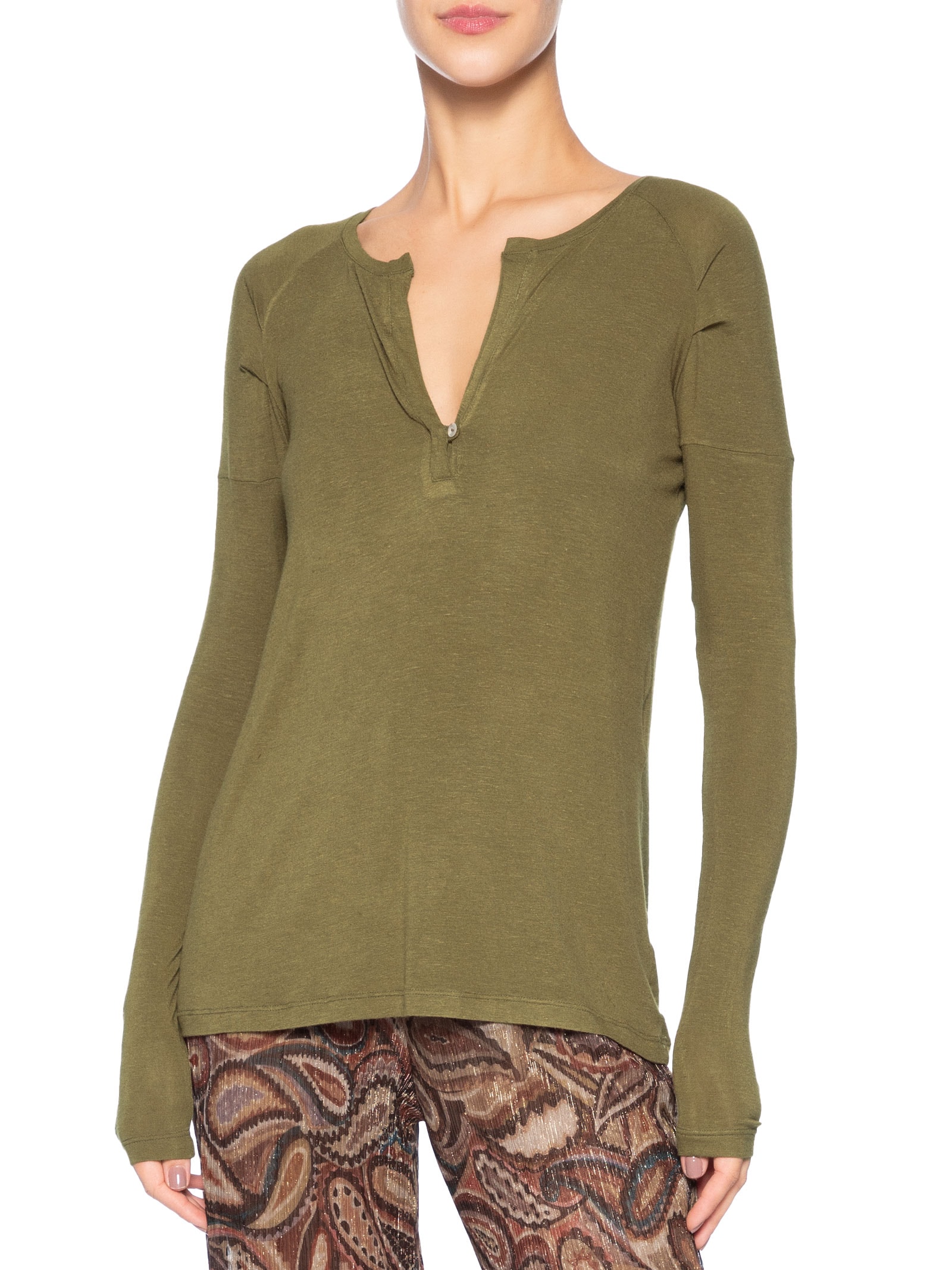 Blusa Feminina Raglan Desconstruída Verde Animale