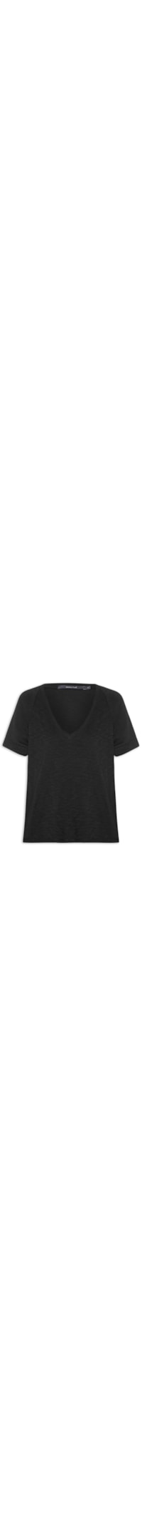 Blusa Feminina Raglan Manga Curta - Preto