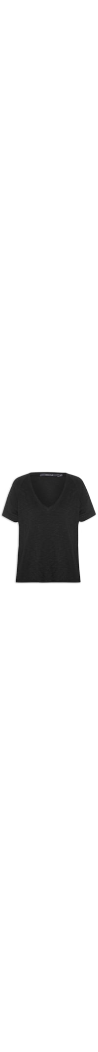 Blusa Feminina Raglan Manga Curta - Preto