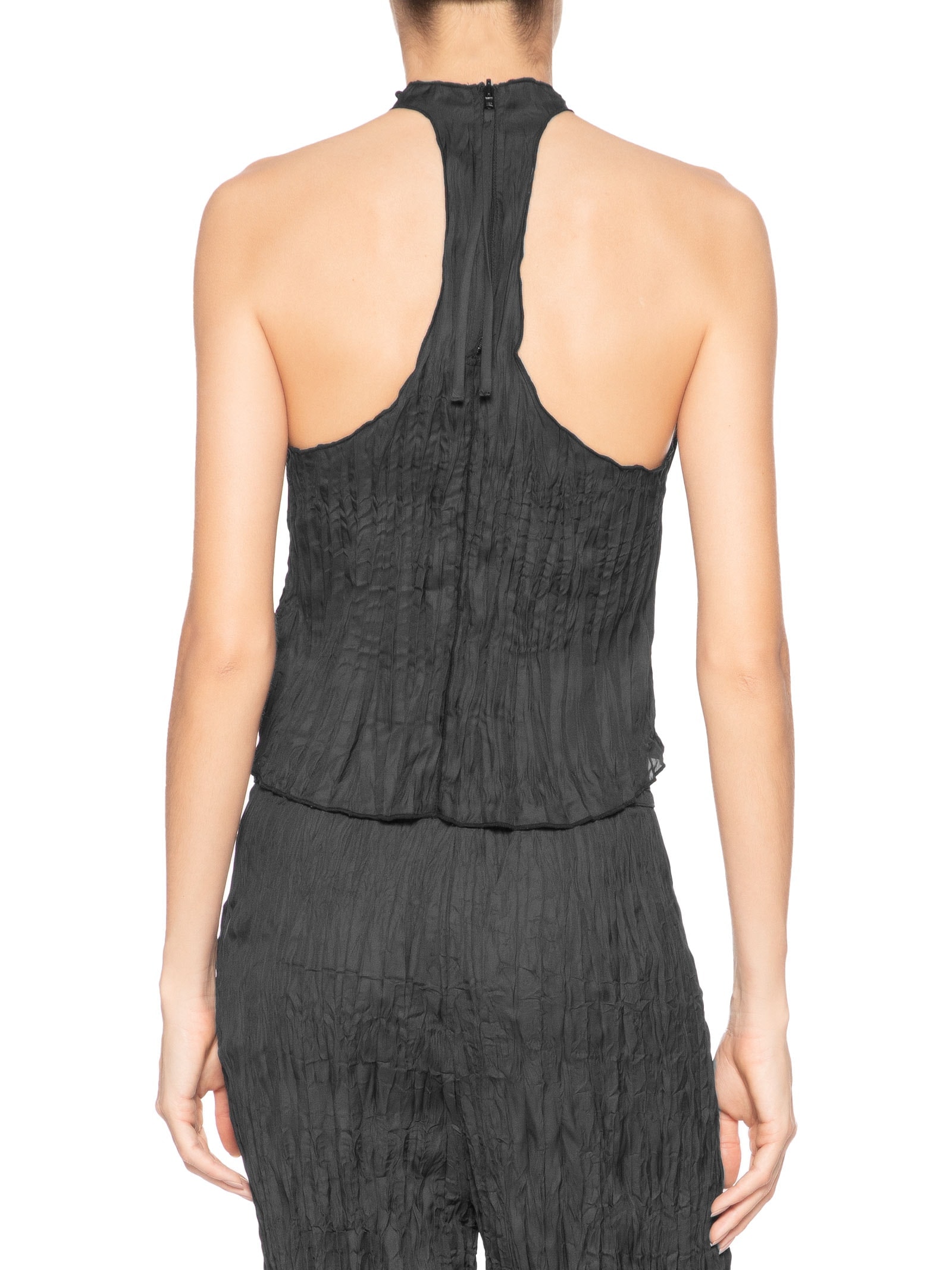 Blusa Feminina Raglan Wrinkle Satin Double Face Preto Osklen