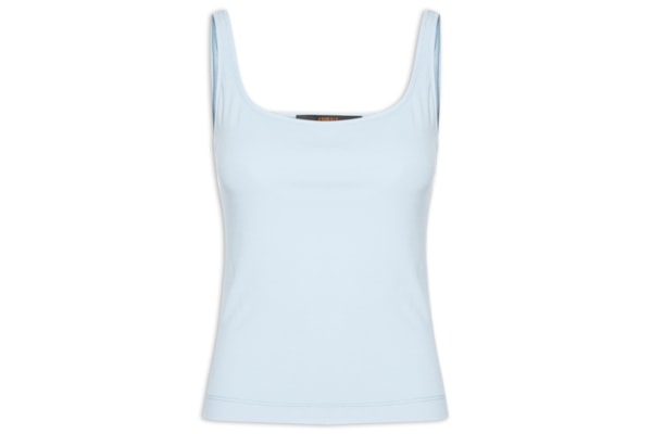 Blusa Feminina Regata Decote Quadrado - Azul