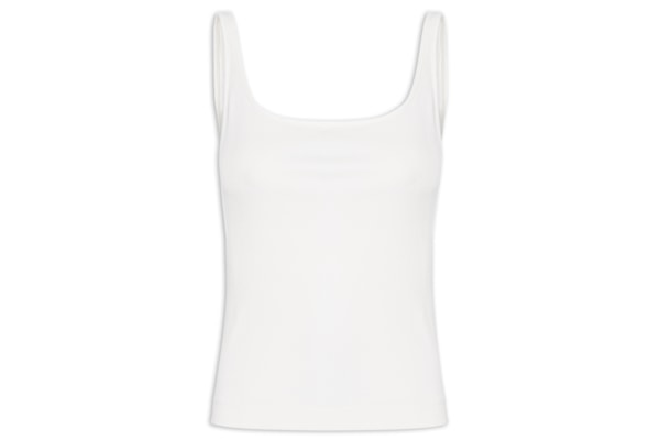 Blusa Feminina Regata Decote Quadrado - Branco