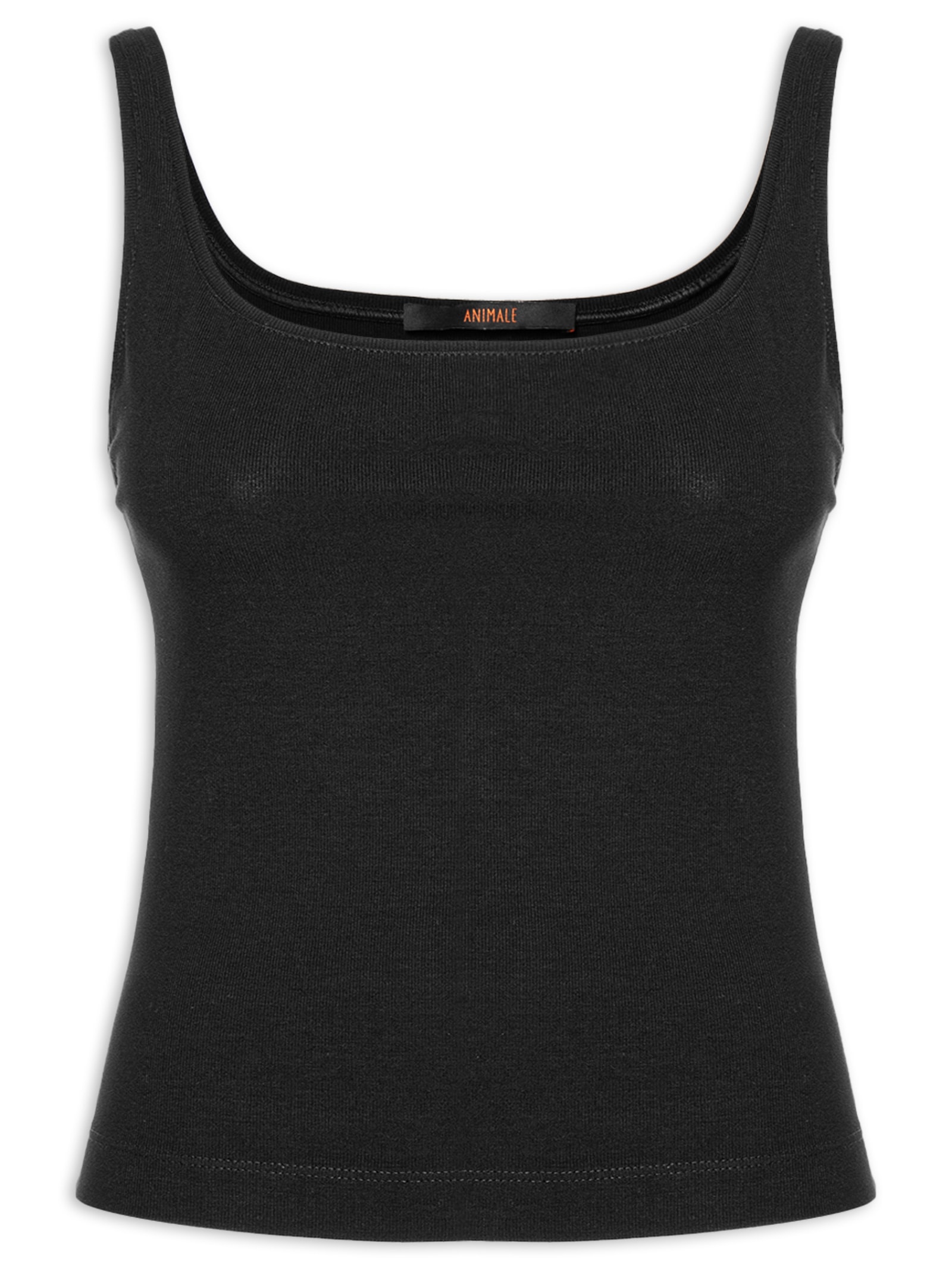Blusa Feminina Regata Decote Quadrado Preto Animale