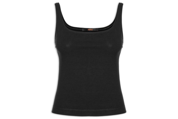 Blusa Feminina Regata Decote Quadrado - Preto