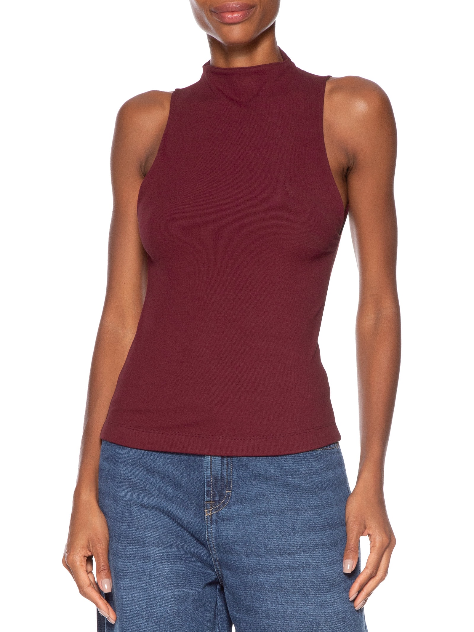 Blusa Feminina Regata Gola Alta Vermelho Animale
