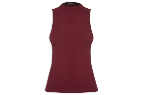 Blusa Feminina Regata Gola Alta - Vermelho