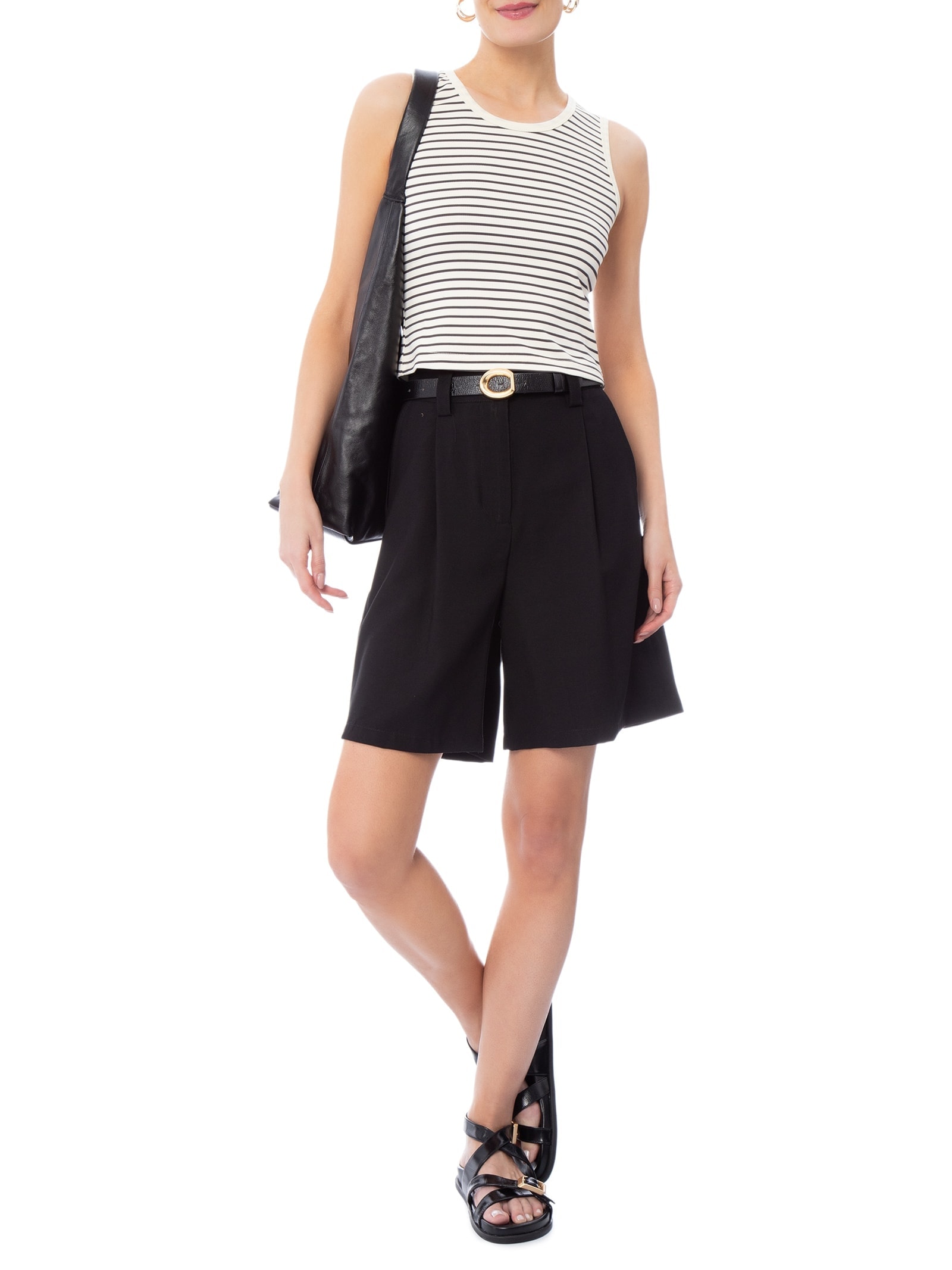 Blusa Feminina Regata Listrada Cinza Basiq