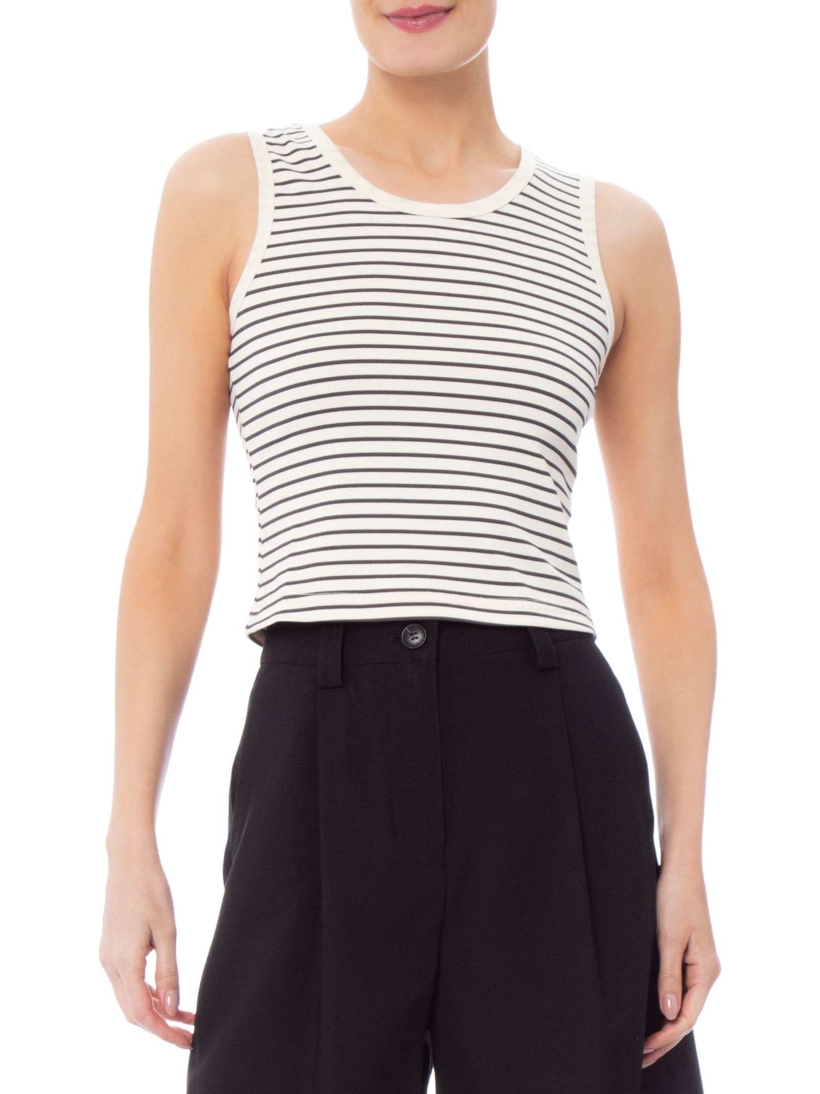 Blusa Feminina Regata Listrada Cinza Basiq
