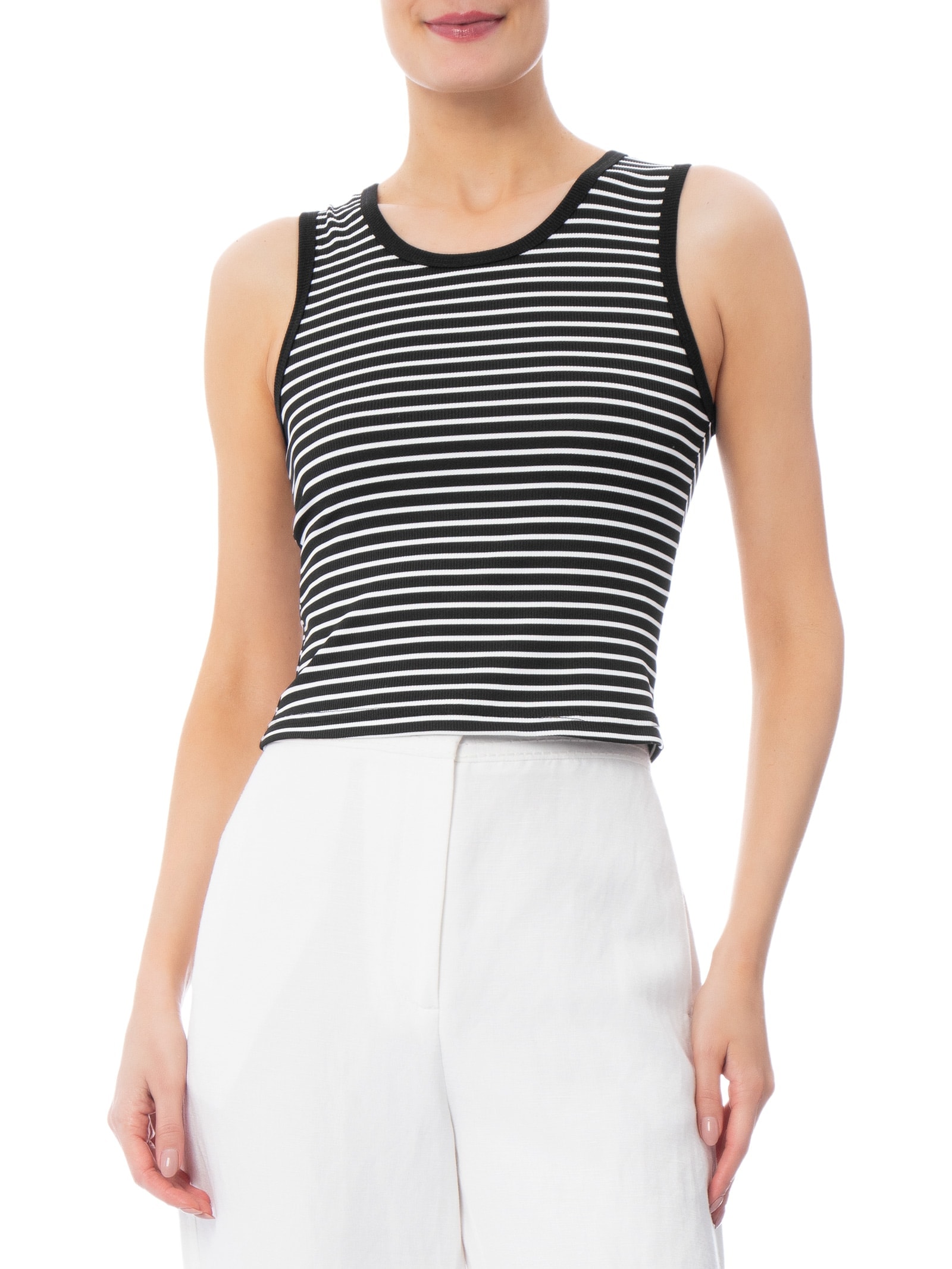 Blusa Feminina Regata Listrada Preto Basiq