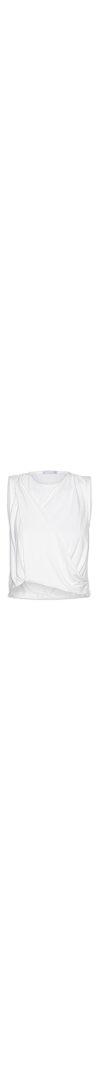 Blusa Feminina Regata Malha Drapeada - Off White