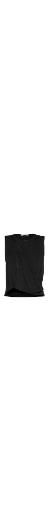 Blusa Feminina Regata Malha Drapeada - Preto