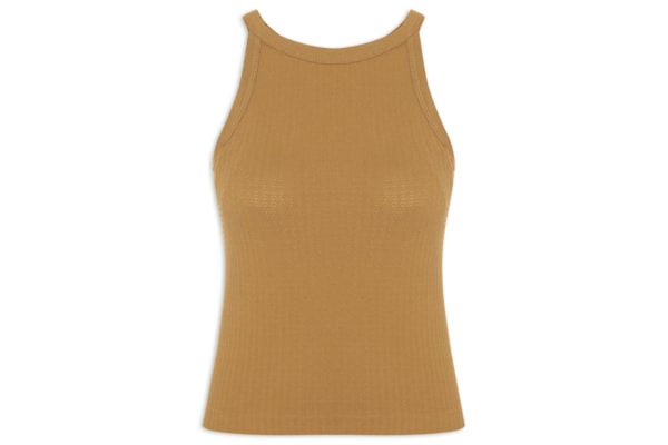 Blusa Feminina Regata Sem Costura - Bege