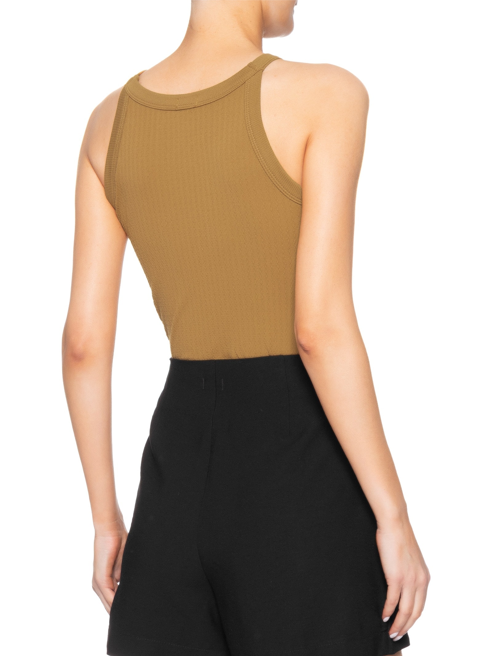 Blusa Feminina Regata Sem Costura Bege Basiq
