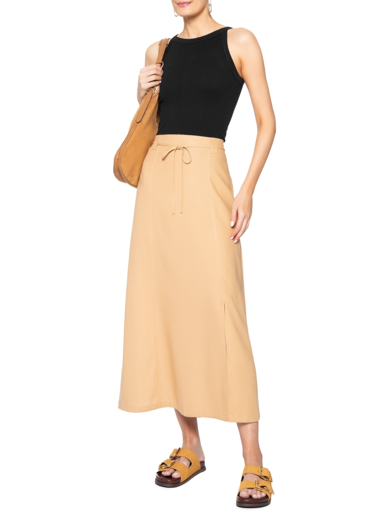 Blusa Feminina Regata Sem Costura Preto Basiq