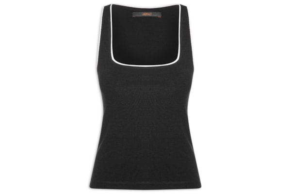 Blusa Feminina Regata Vivos P&B - Preto