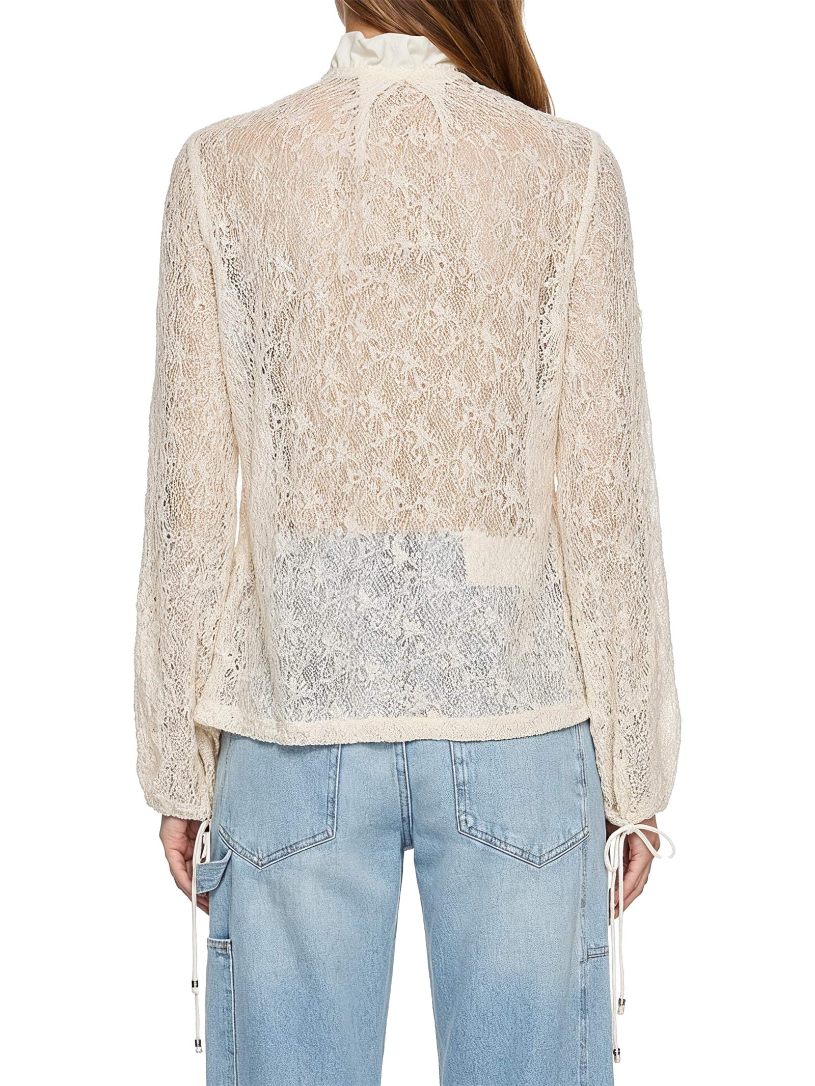 Blusa Feminina Renda Bege Open