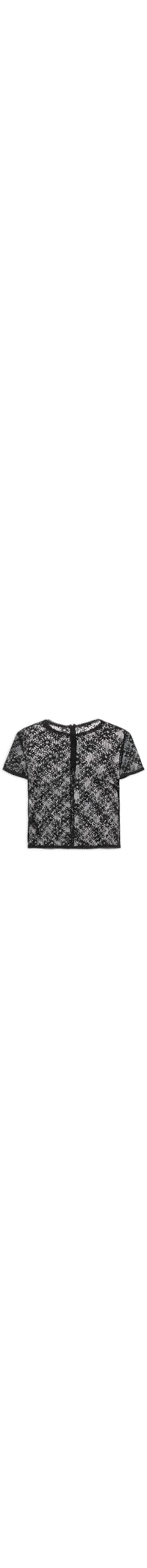 Blusa Feminina Renda Manga Curta - Preto