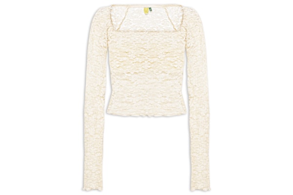 Blusa Feminina Rendada Decote Reto Artesanal - Off White