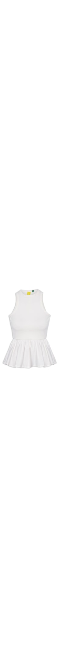 Blusa Feminina Rib Babado - Branco