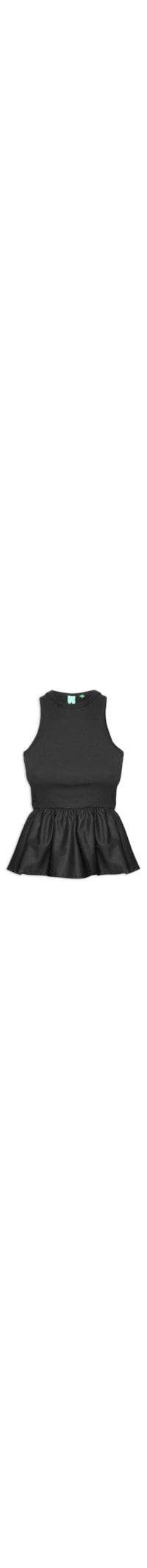 Blusa Feminina Rib Babado - Preto