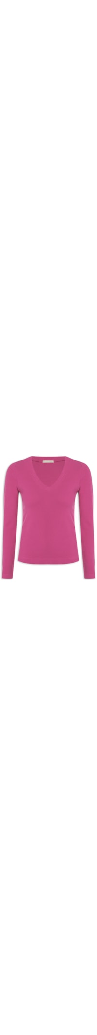 Blusa Feminina Rib Decote V - Rosa