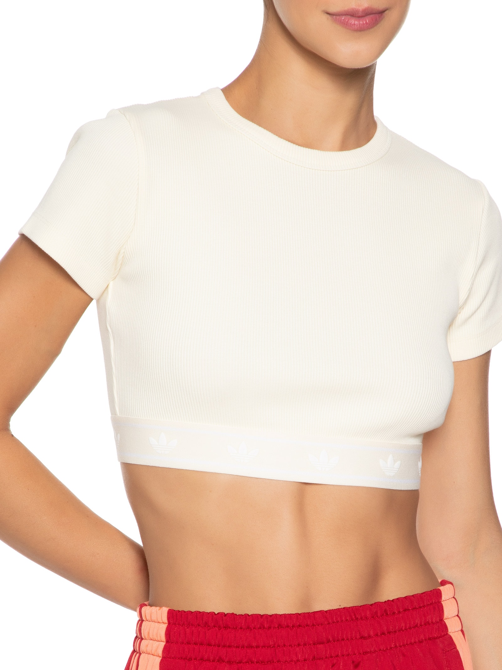 Adidas Originals - Blusa Feminina Rib SS Top - Off White