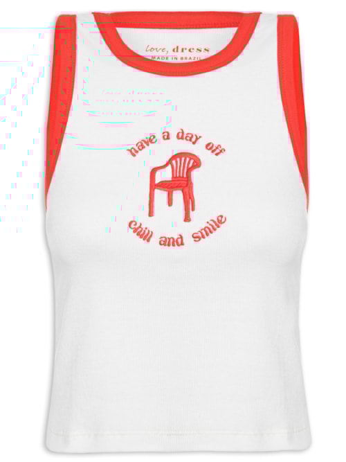 Blusa Feminina Ribana Bordado Day Off - Branco