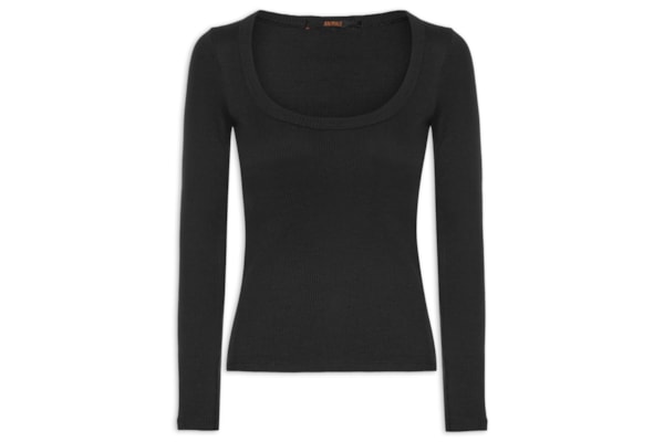 Blusa Feminina Ribana Manga Longa - Preto
