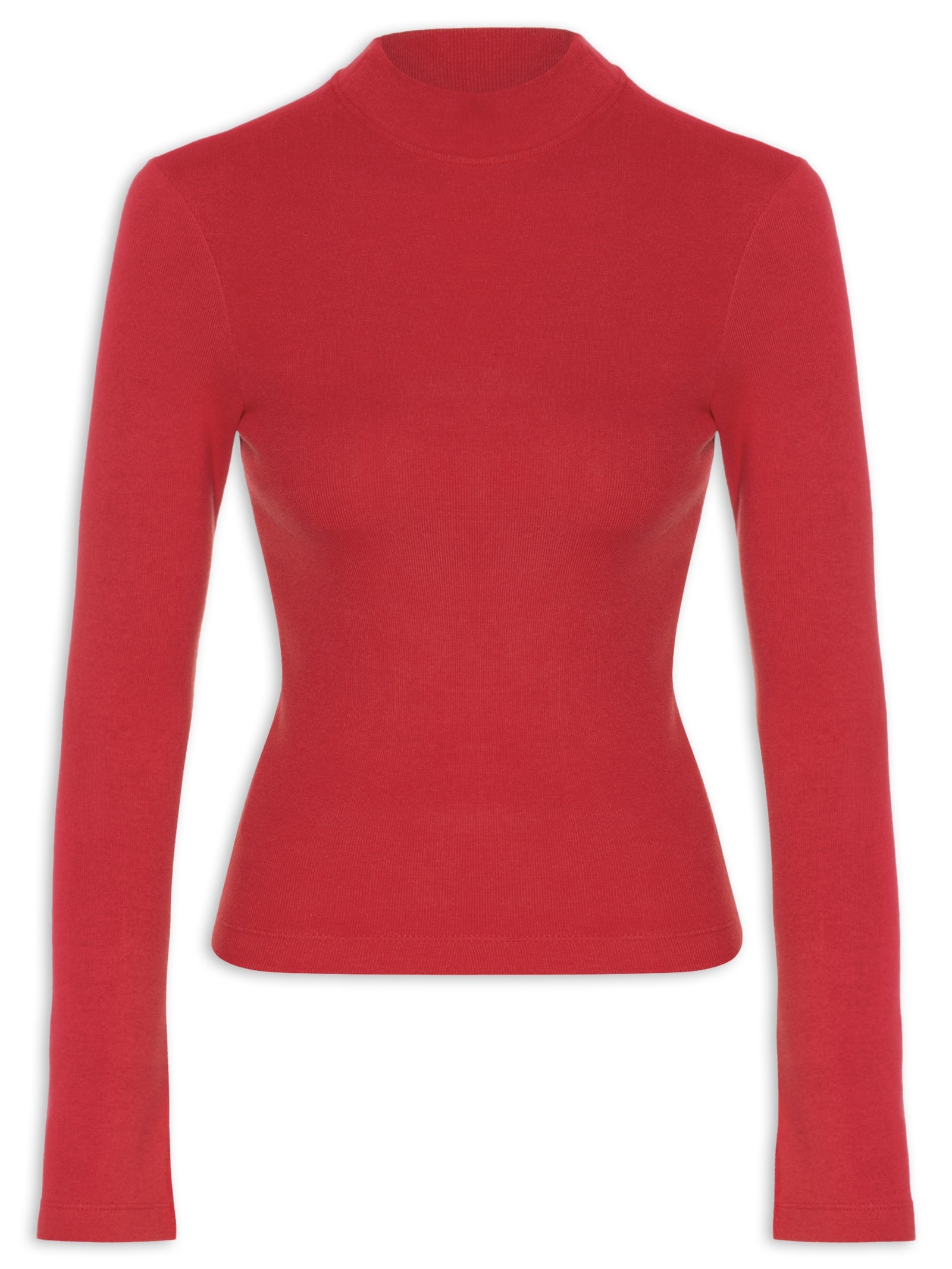 Blusa Feminina Ribana Manga Longa Vermelho Farm