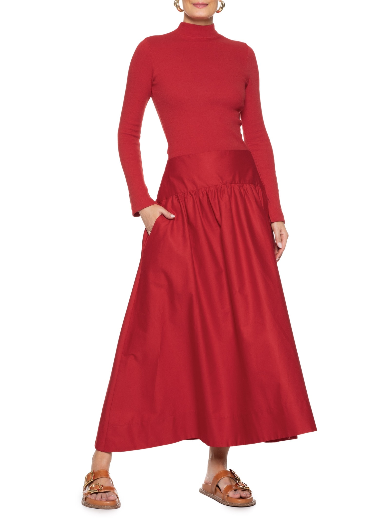 Blusa Feminina Ribana Manga Longa Vermelho Farm