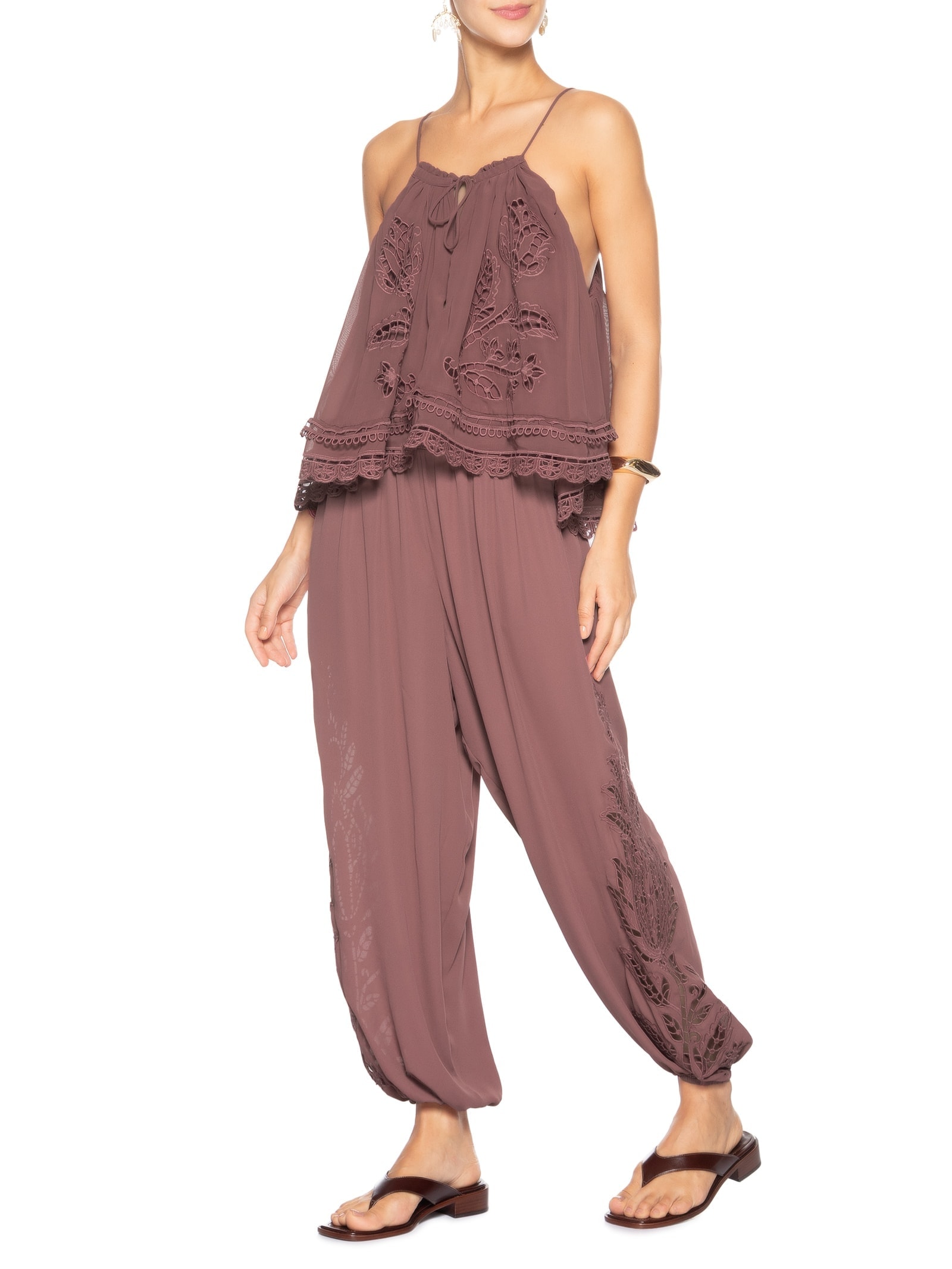 Blusa Feminina Richilieu Tulipas Roxo Farm