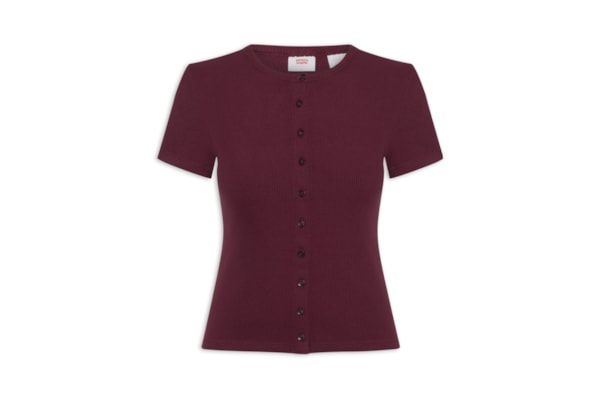 Blusa Feminina Rory Button Through Ss - Vermelho