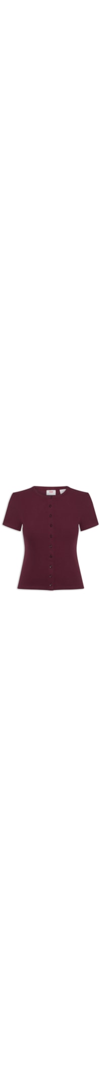 Blusa Feminina Rory Button Through Ss - Vermelho