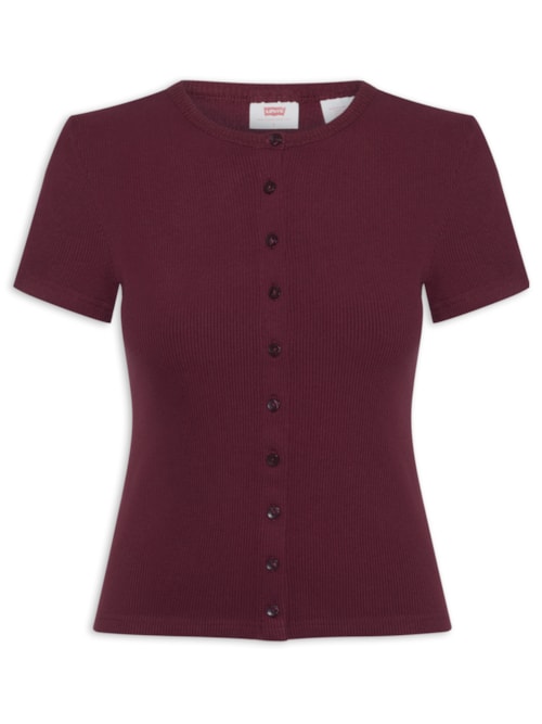 Blusa Feminina Rory Button Through Ss - Vermelho
