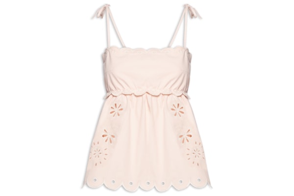 Blusa Feminina Sarja Bordado Richelieu - Rosa