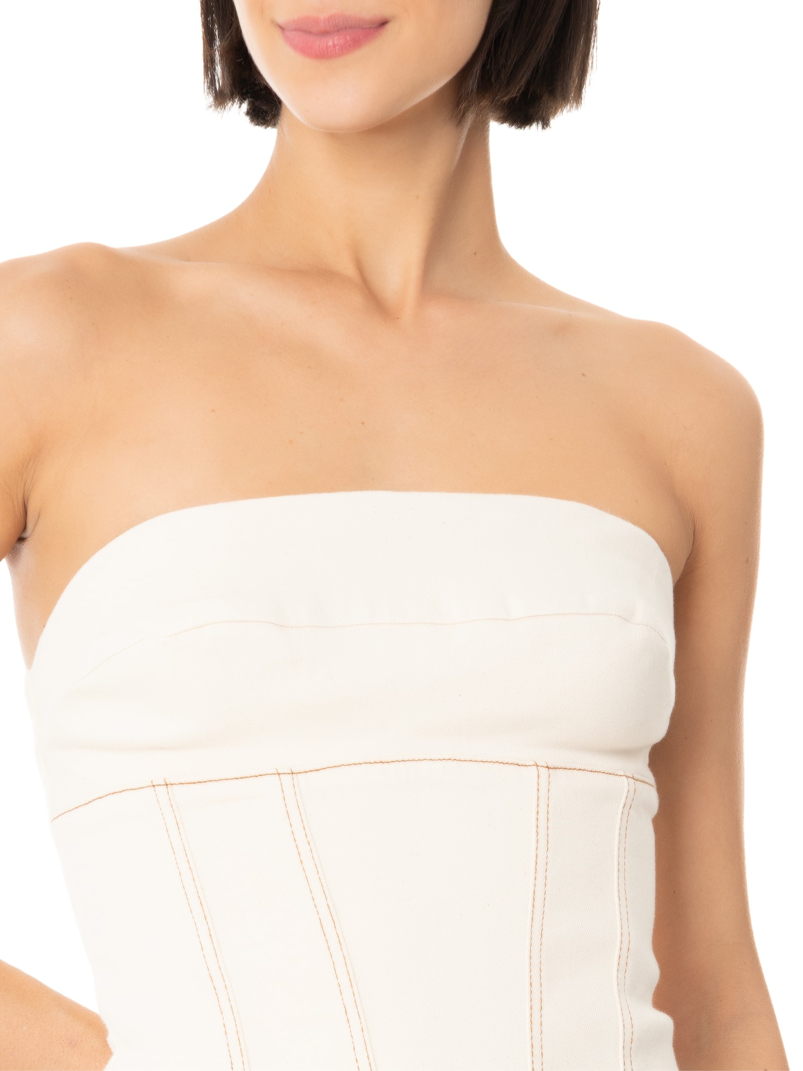 Blusa Feminina Sarja Corset sem Alça Branco My Favorite Things