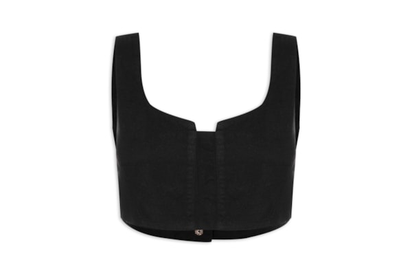 Blusa Feminina Sarja Cropped Reta - Preto